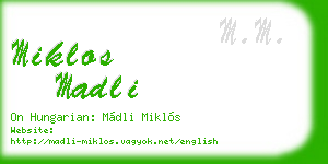 miklos madli business card