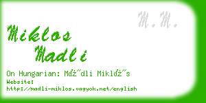 miklos madli business card